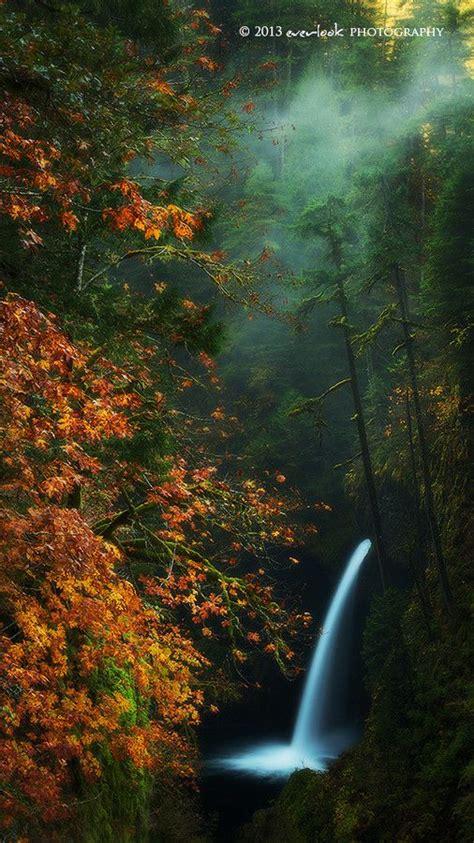 ~~mystical Metlako ~ Autumn Waterfall Landscape Columbia