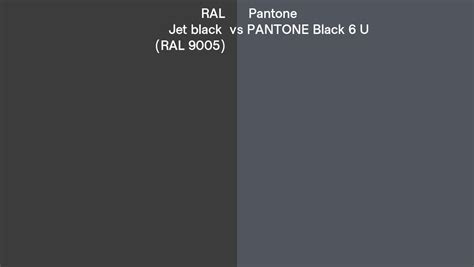 Ral Jet Black Ral Vs Pantone Black U Side By Side Comparison