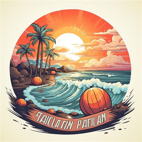 Premium Photo Beach Cartoon Logo