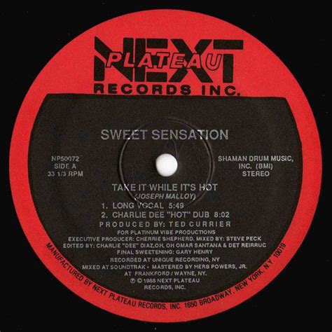 Sweet Sensation Take It While Its Hot Edições Discogs