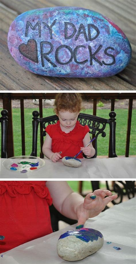 This is so perfect for a toddler or baby to make. My Dad Rocks | DIY Fathers Day Gifts from Kids | Father's ...