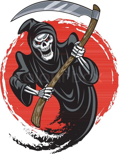 Grim Reaper With Scythe Stock Vector Colourbox