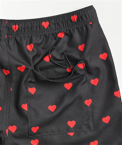 Empyre Grom Hearts Black And Red Board Shorts