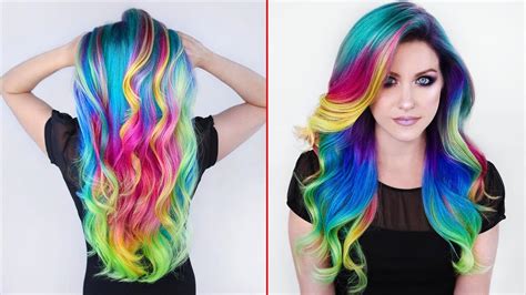 Rainbow Hair Color Transformations Creating Colorful