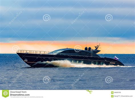Black Elite Speed Motor Boat Stock Image Image Of Energy Modern