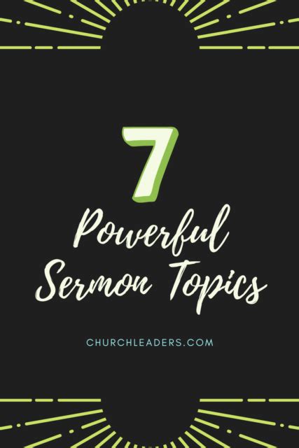 7 Heart Touching Sermon Topics You Should Repeat Often