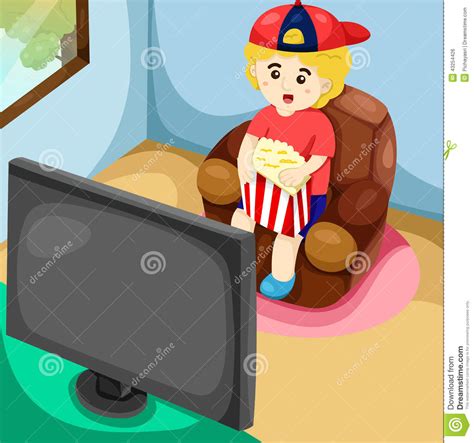 Boy Watching Tv Stock Illustrations 547 Boy Watching Tv Stock