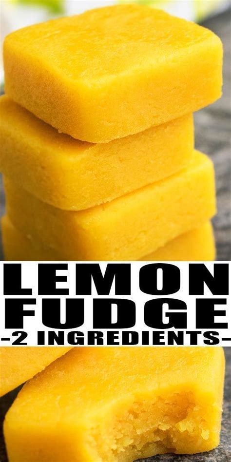 Lemon Fudge 2 Ingredients Lemon Fudge Recipe Fudge Recipes Lemon