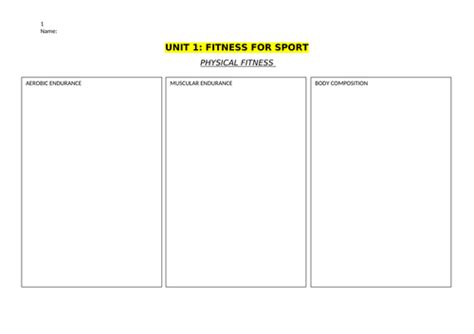 Btec Level 2 Unit 1 Fitness And Sport Teaching Resources