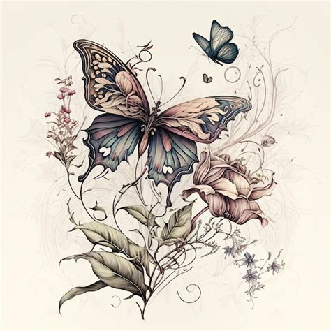 Premium Photo Watercolor Butterfly Design