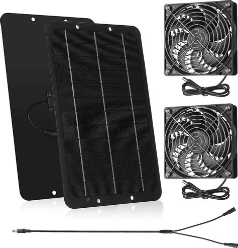 Solar Panel Dual Fans Kit 10w 12v Portable Ventilation Fan