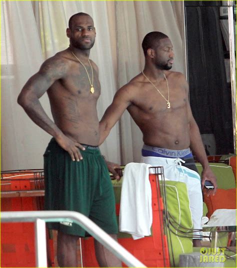 LeBron James Dwyane Wade Shirtless Miami Men Photo 2873111