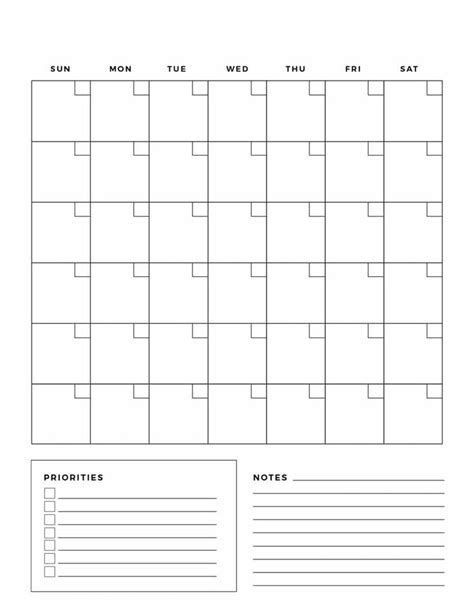 Printable Blank Calendar Templates World Of Printables Blank