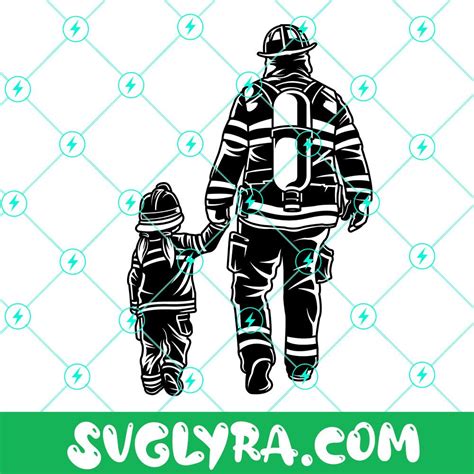 Firefighter Svg Father And Daughter Firefighter Svg Fireman Dad Svg