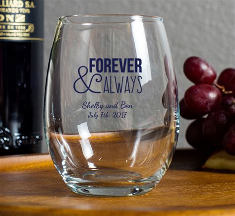 Budget Friendly Wedding Favors Wedding Wine Glasses Stemless Wine Glasses Personalized 12oz