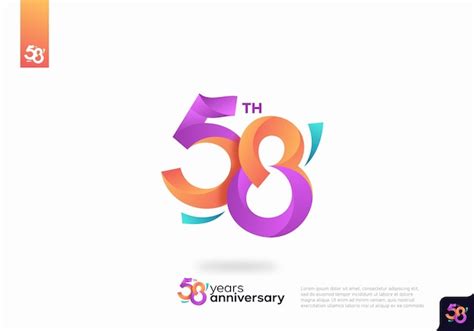 Premium Vector Number 58 Logo Icon Design 58th Birthday Logo Number