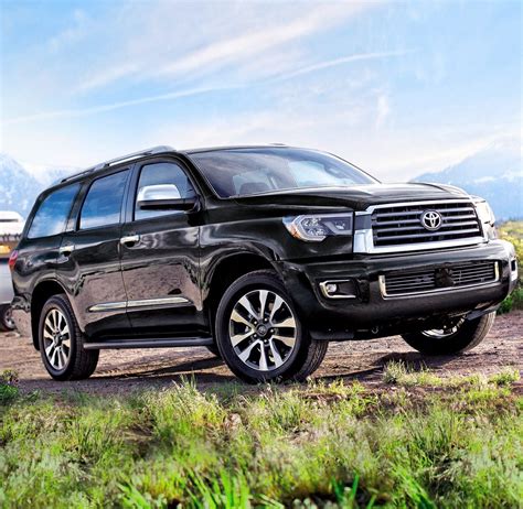 Front Side View Of 2021 Toyota Sequoia Limited In Midnight Black