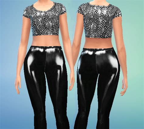 High Waisted Vinyl Leggings Sims 4 Tights