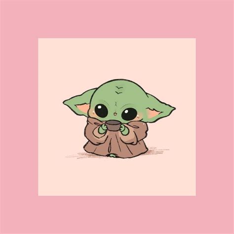 Pink Baby Yoda Yoda Wallpaper Cute Cartoon Wallpapers Yoda Drawing