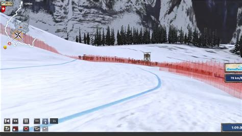 Let´s Play Ski Challenge 2014 05 124 Meter Sprung In Wengen Ein