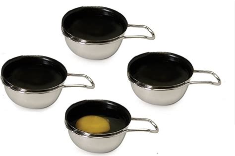 Set Of 4 Stainless Steel Nonstick Egg Poacher Replacement Cups For All