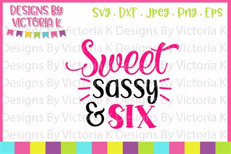 Sweet Sassy And Six 6th Birthday Svg Dxf Png 57952 Svgs