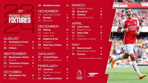 [official] arsenal 2023 24 pl fixtures r gunners