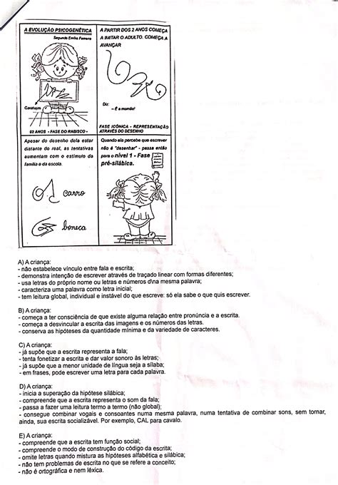 Prova Unip Alfabetiza O E Letramento Parte Alfabetiza O E Letramento