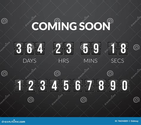 Flip Countdown Timer Vector Time Remaining Count Down Flip Board With