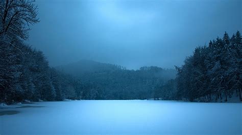 Download Wallpaper 3840x2160 Lake Night Frozen Surface Ice