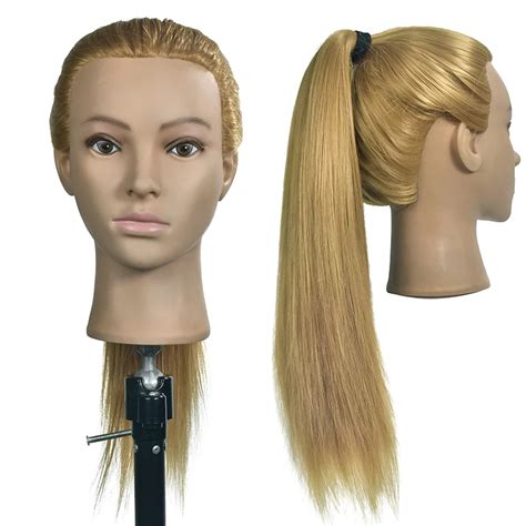 26 Inch Hair Styling Mannequin Head Golden Hair Long Hair Hairstyle Hairdressing Training Doll