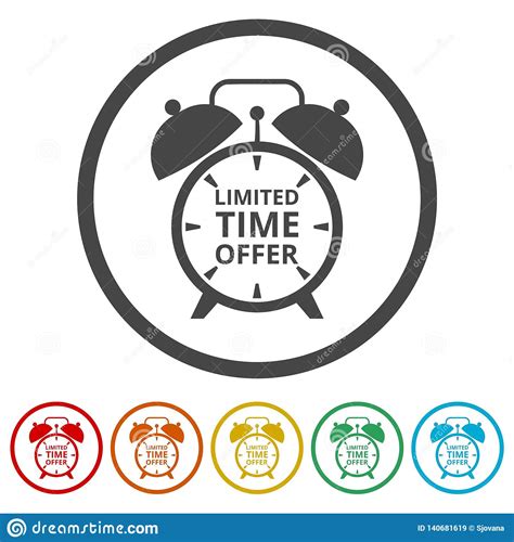 Limited Time Offer Icons Set Stock Vector Illustration Of Clock
