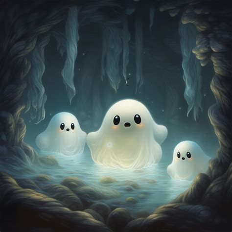 Premium Ai Image There Are Three Ghost Like Ghosts In A Cave With A