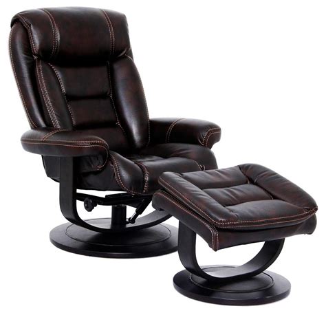 Esright recliner chair and ottoman, 360 degrees swivel ergonomic faux leather lounge recliner with footrest, vibration massage lounge chair with side pocket, black. Triton Swivel Recliner and Ottoman: Nutmeg - Rotmans ...
