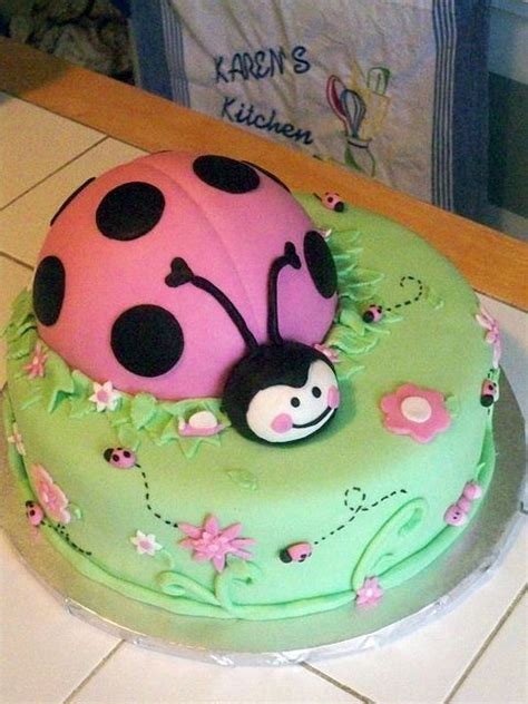 Pink Ladybug Cake By Kgyurisin Via Flickr Ladybug Cakes Owl Cakes Pink Ladybug Cupcake Cakes