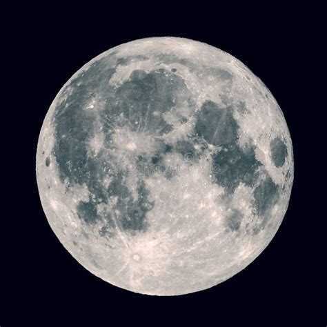 Luna Llena Vista Con El Telescopio Colores Aumentados Aislados Imagen