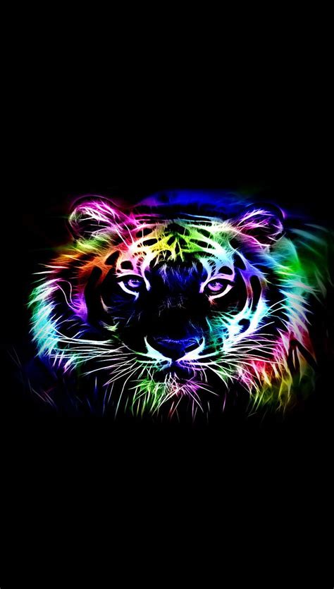 Neon Tiger Abstract Hd Phone Wallpaper Peakpx