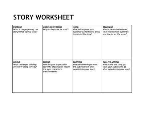 Storytelling Worksheet Ppt