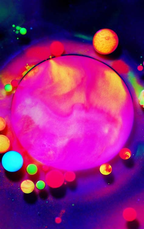Download Wallpaper 840x1336 Neon Dreams Colorful Spheres Clouds