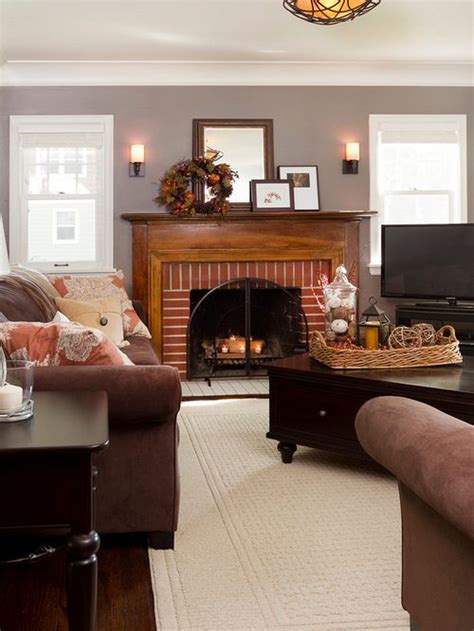 Red Brick Fireplace Home Design Ideas, Pictures, Remodel and Decor