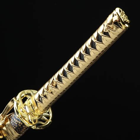 Golden Katana Handmade Japanese Sword Damascus Steel With Golden