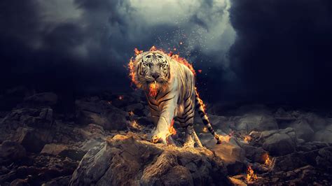 Download 1920x1080 Wallpaper Angry Raging White Tiger Full Hd Hdtv