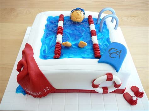 Swimming Pool A Fun Cake For Rosalie Who Turned 12 And Who Is A Swimmer Vanilla Cake With