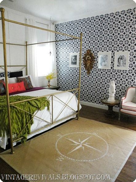 Geometric Pattern Wall Stencils Perfect This Bedroom Update Royal
