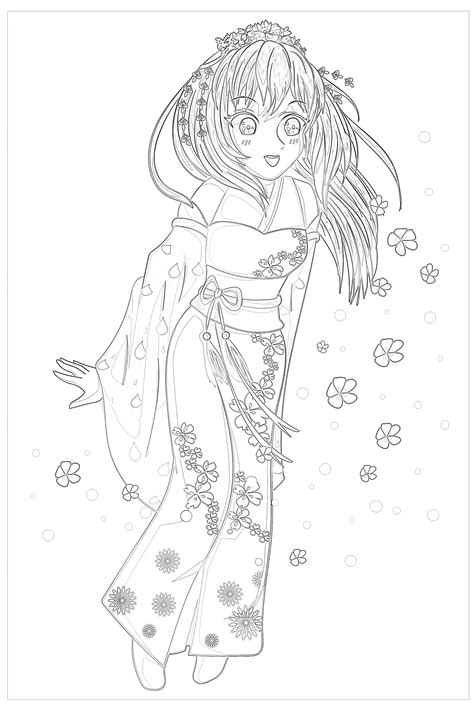 Printable Cute Anime Coloring Page Mimi Panda