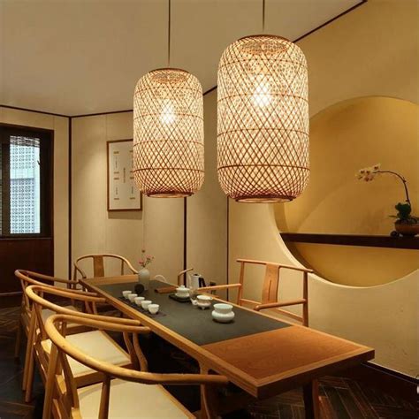 Hand Bamboo Wicker Rattan Shade Pendant Light By Artisan Living