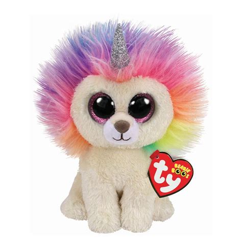 Ty Beanie Boo Medium Layla The Rainbow Lion Soft Toy Christmas Beanie