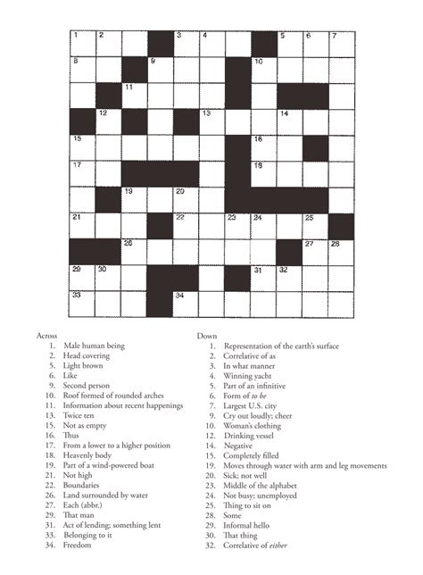 Easy printable crossword