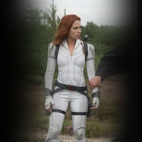 Scarlett Johansson Black Widow 2021 White Leather Jacket For Women