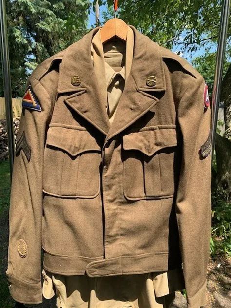 Vintage Rare Wwii Ike Jacket Wembroidered Patches Entire Uniform